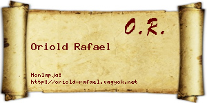 Oriold Rafael névjegykártya